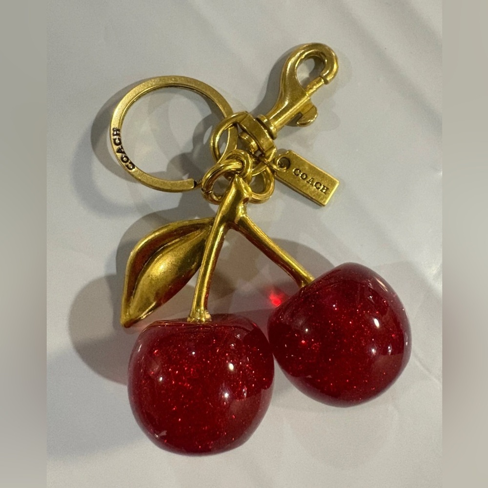 Coach Glittery Red Cherry Keychain - Picture 14 of 15